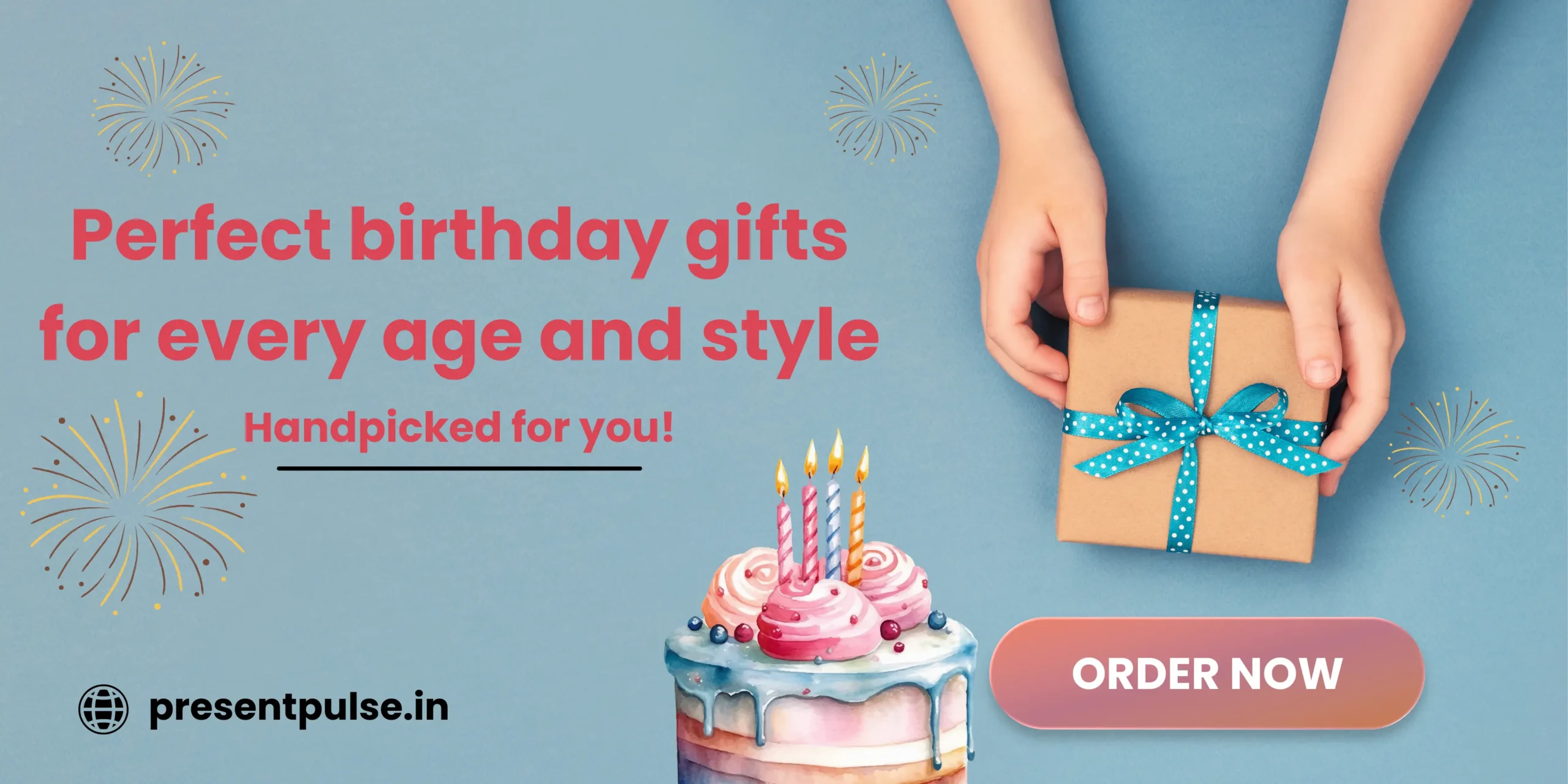 Colorful birthday gifts arrangement with balloons and wrapped presents for all ages (1)