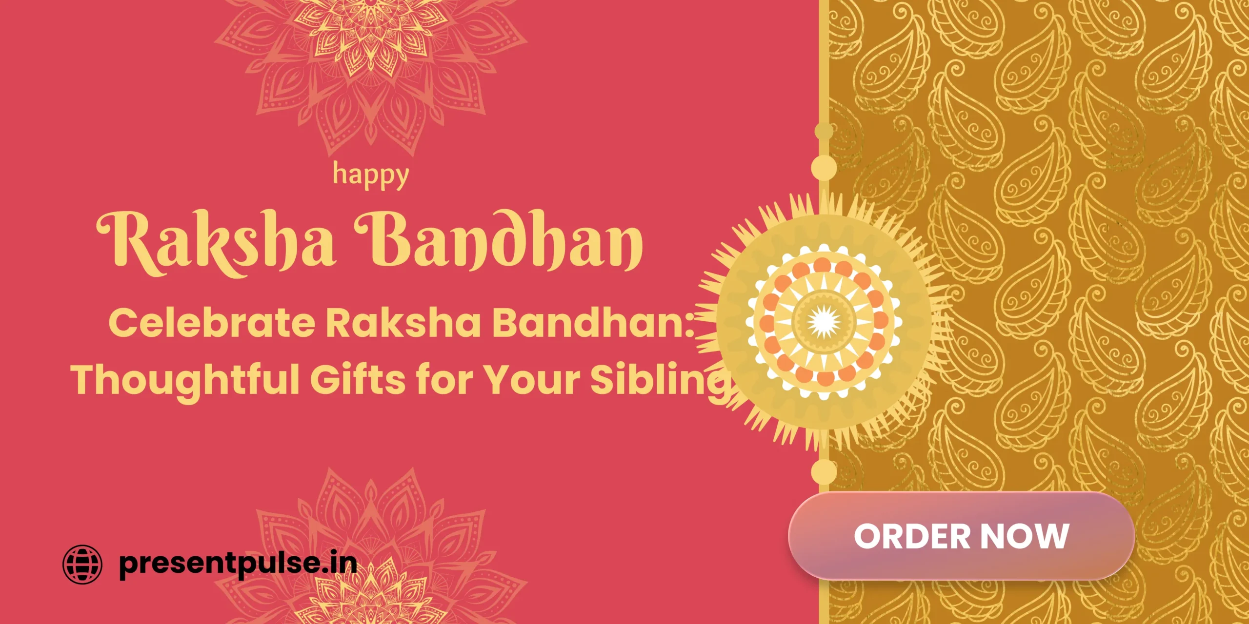 Traditional Raksha Bandhan celebration with brother and sister exchanging gifts and Rakhi
